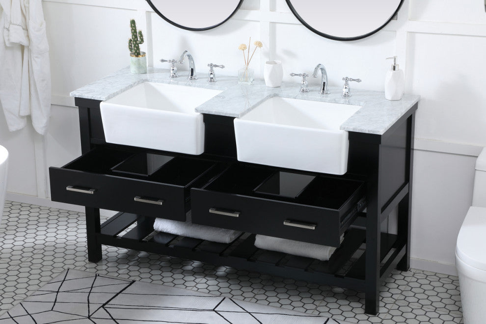 Home Living 22" Farmhouse Black-Light Bathroom Vanity