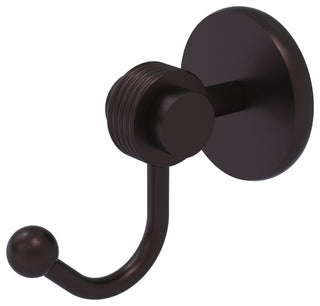 Satellite Orbit Two Robe Hook With Groovy Accents, Antique Bronze