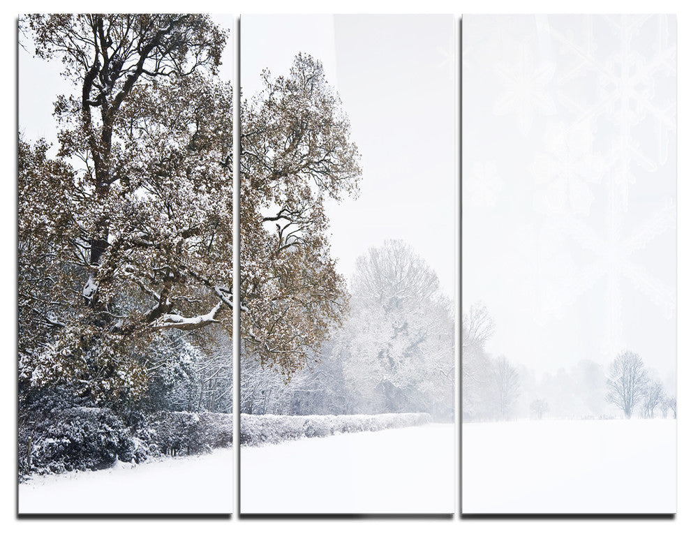 "Christmas Winter Snow" Photo Metal Wall Art, 3 Panels, 36"x28"