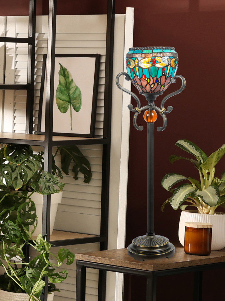 Dale Tiffany TB21016 Briar Dragonfly, 1 Light Buffet Lamp-29 In and 9