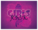 Girls Rock 14x11 Canvas Wall Art