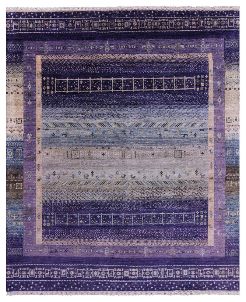 7' 10" X 9' 8" Tribal Persian Gabbeh Hand Knotted Wool Rug Q9968