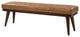 55.5"W Genuine Leather Bedroom Bench, Camel