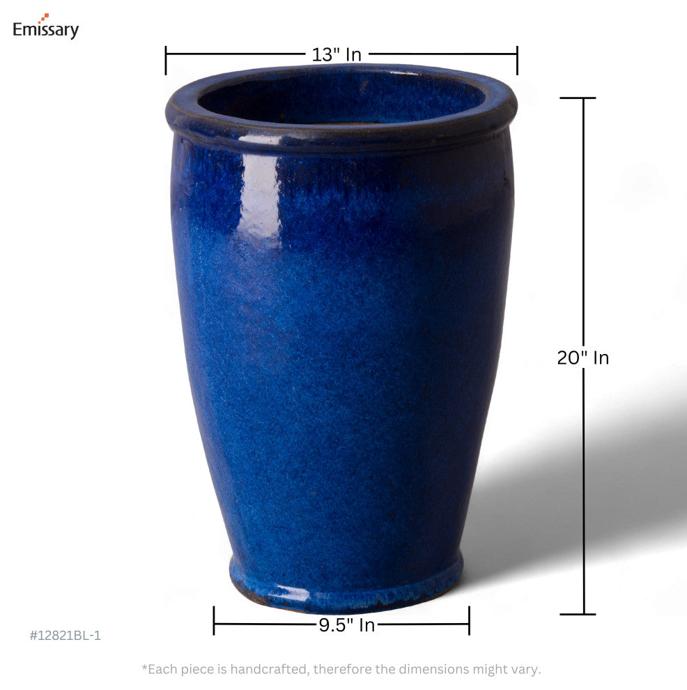 Round Blue Planter, Large