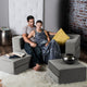 Zipline Convertible Sleeper Loveseat With 2 Ottomans, 3-Piece Set, Pewter