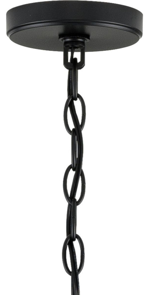 Leyden 4-Light Farmhouse Foyer Pendant Light, Matte Black