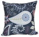 Paisley Floral , Floral Print Pillow, Navy Blue, 20"x20"