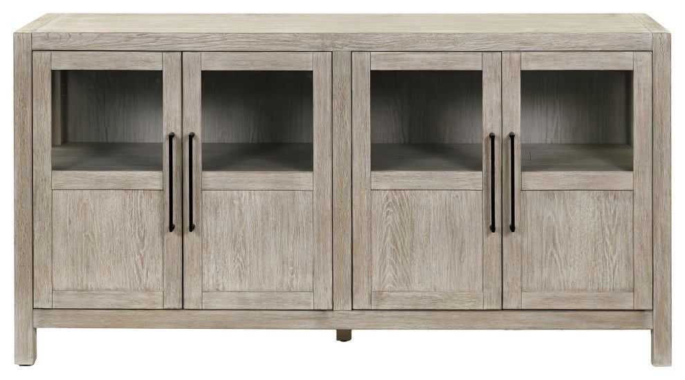 Modern Wood Farmhouse Sideboard, Dining Storage, Brown