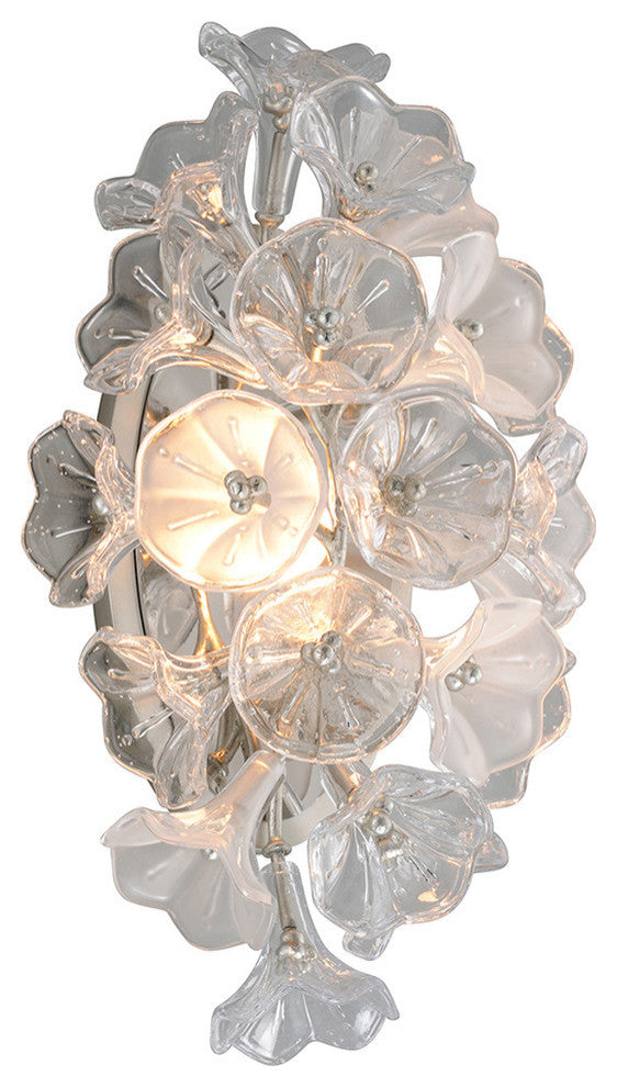Jasmine, LED Wall Sconce, Silver Leaf