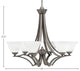 Zilo 6 Light Chandelier, Graphite Finish With 7" White Muslin Glass