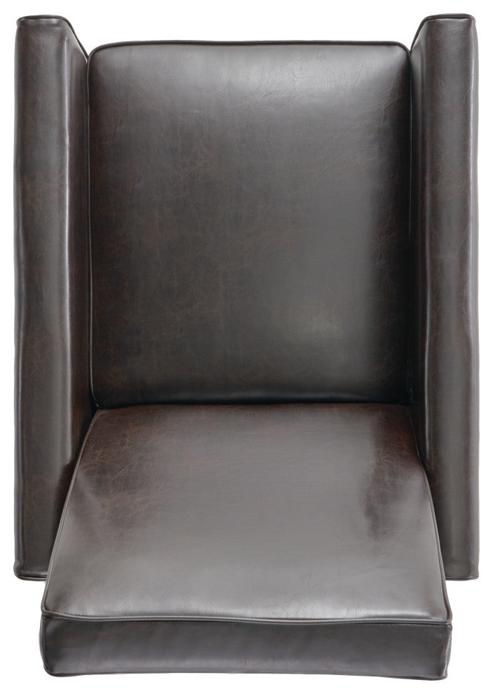 GDF Studio Hinus Indoor Upholstery Club Chair Recliner, Brown Leather