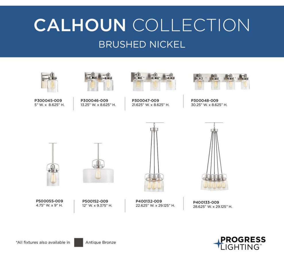 Calhoun Collection Three-Light Vintage Brass Bath Vanity Light