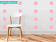 Polka Dot Fabric Wall Decals, Set of 48, 4" Polka Dots, Pink