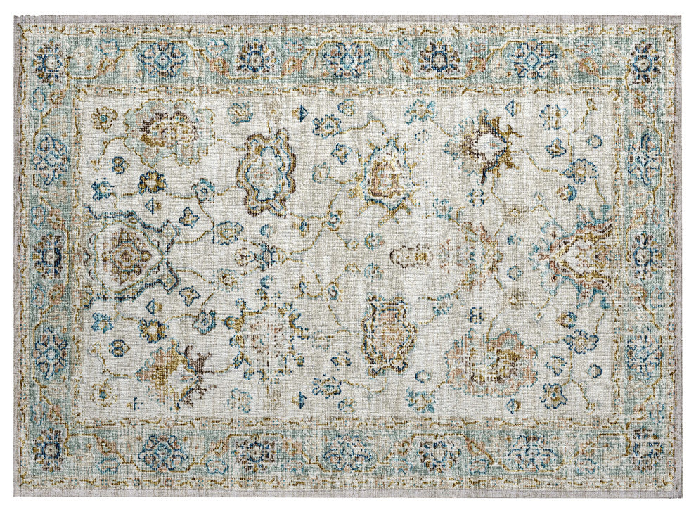 Indoor/Outdoor Marbella MB6 Ivory Machine Washable 1'8" x 2'6" Rug