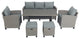 6 Pieces Outdoor Rattan Patio Sectional Sofa Set With Cushions, Gray