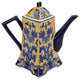 Quirky Tall Teapot with a lid, yellow and  Blue