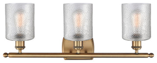 Cobbleskill 3-Light Bath Vanity-Light, Brushed Brass, Clear