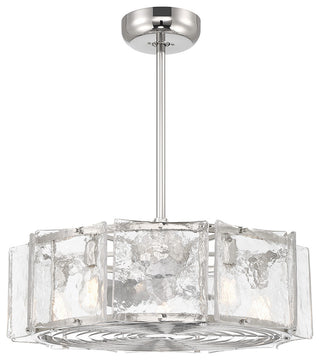 Genry 5-Light LED Fan D'Lier, Matte Black, Polished Nickel