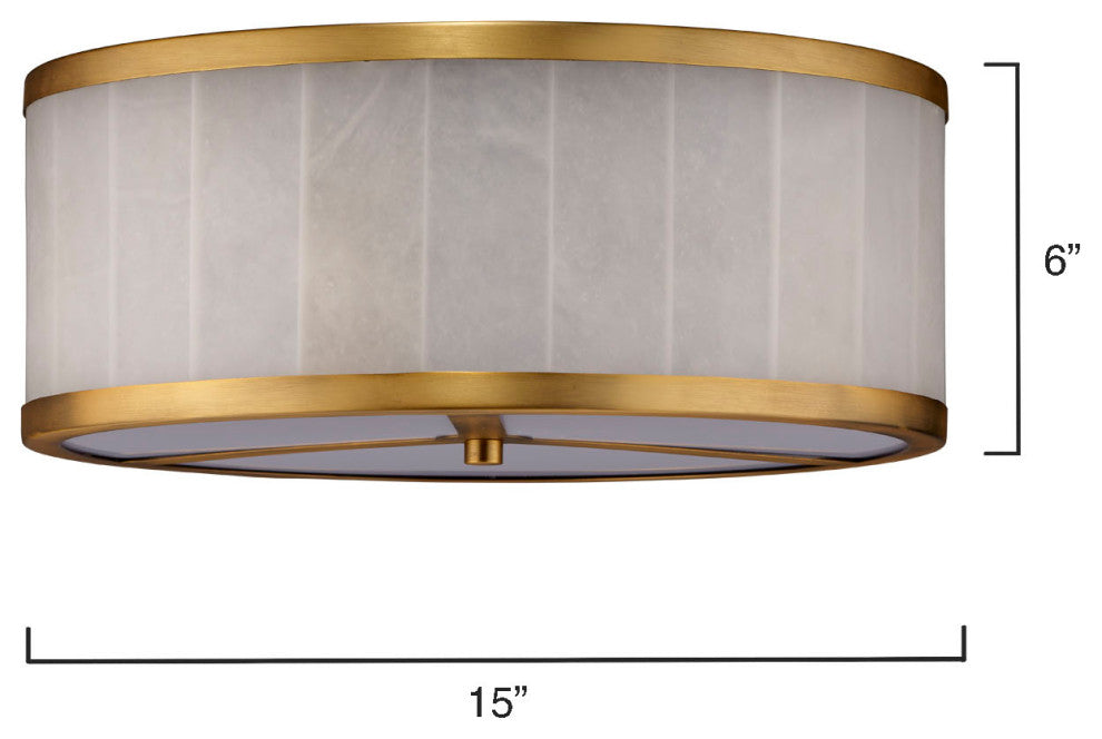 Upsala Alabaster Flush Mount Ceiling Light, Large