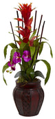 Bromedliad & Orchid Combo, Planter, Orchid