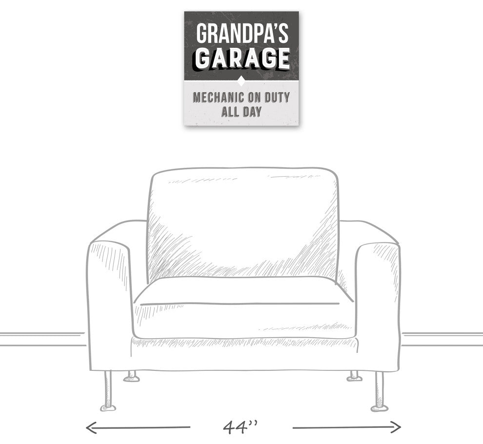 Garage Gray Grandpa 16x16 Canvas Wall Art