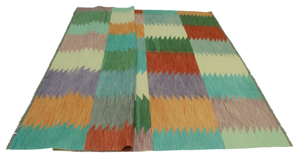 Winchester Kilim Clay Rust/Blue Rug, 7'11x9'8