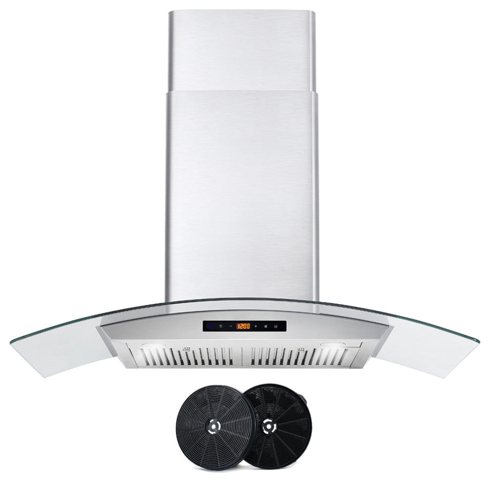 36" 3.8 Cu. Ft. Single Oven Dual Fuel Range and 36" Ducted Wall Mount Range Hood