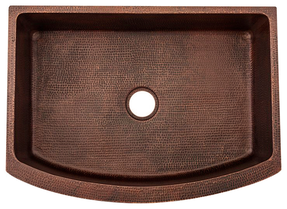 Redondeado Copper Curved Single Kitchen Sink
