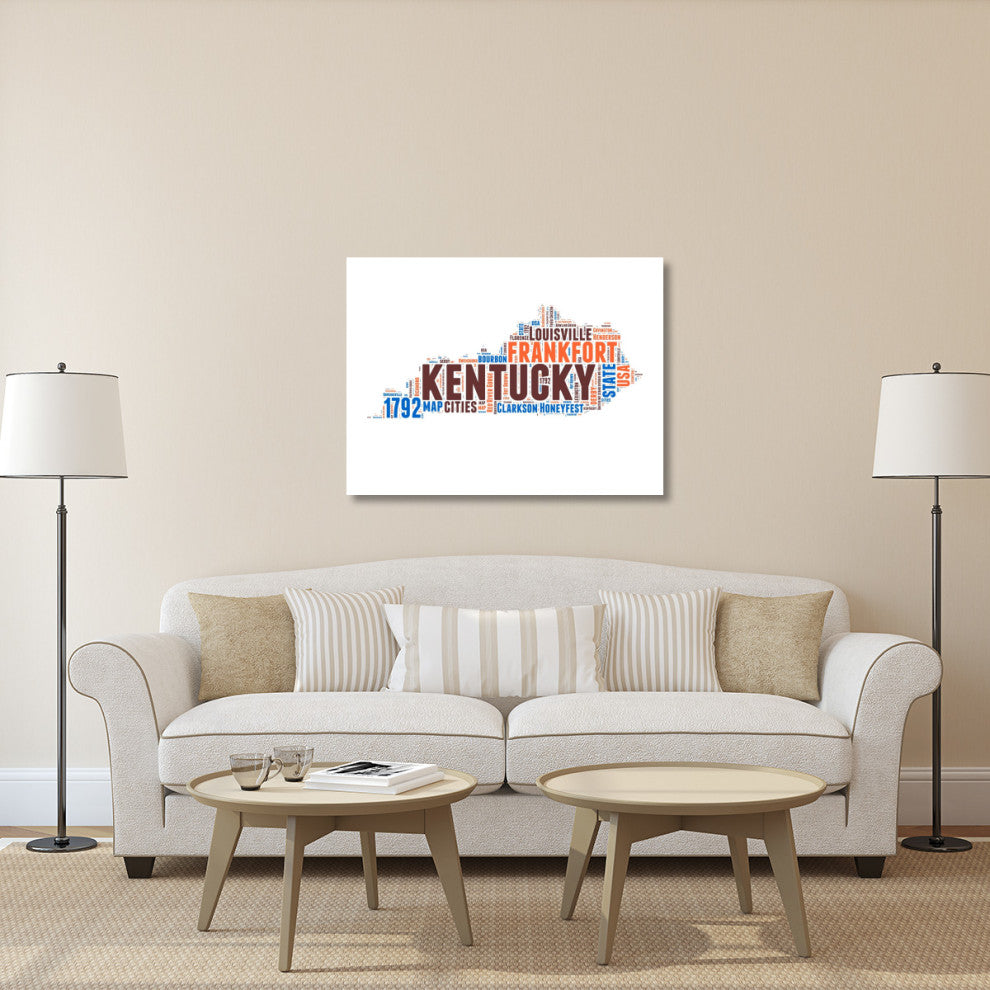 "Kentucky Word Cloud Map" Fine Art Print
