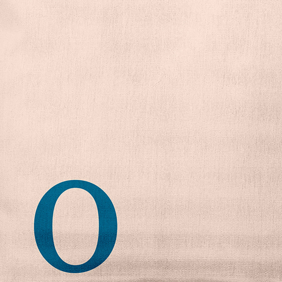 26"x26" Modern Monogram Decorative Throw Pillow, Autumn Blue