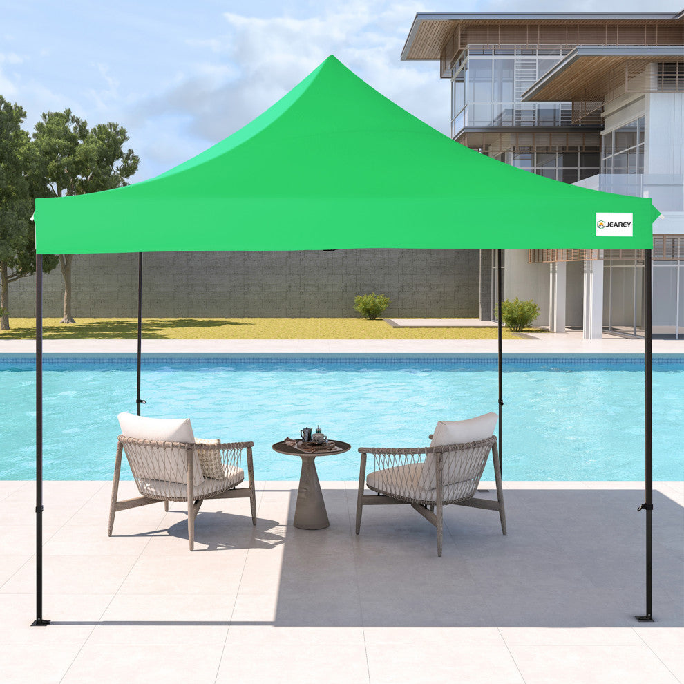 JEAREY Pop Up Canopy Tent, Outdoor Canopy, 4 Sand Bags, Dark Green, 10x10ft