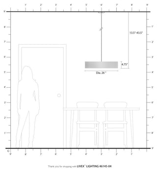 Elmhurst 5 Light Black Large Drum Pendant