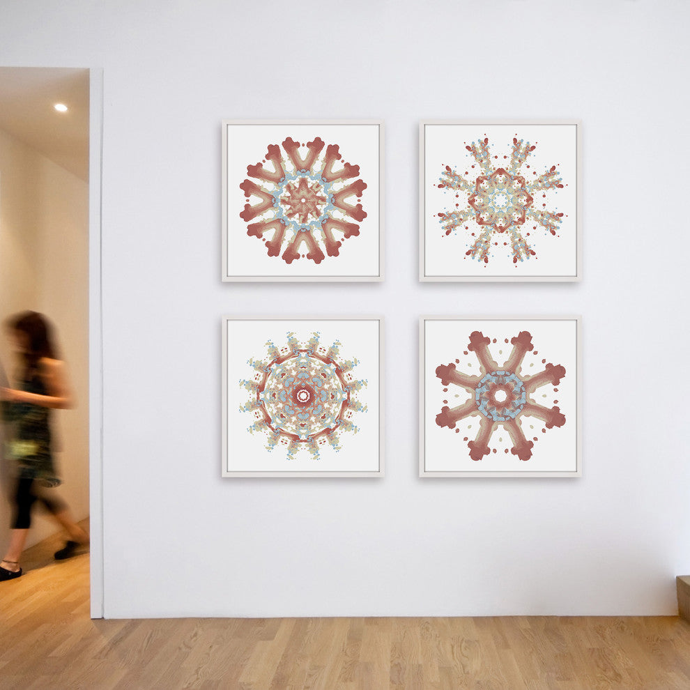 Modern Snowflakes Quadriptych, 36x36