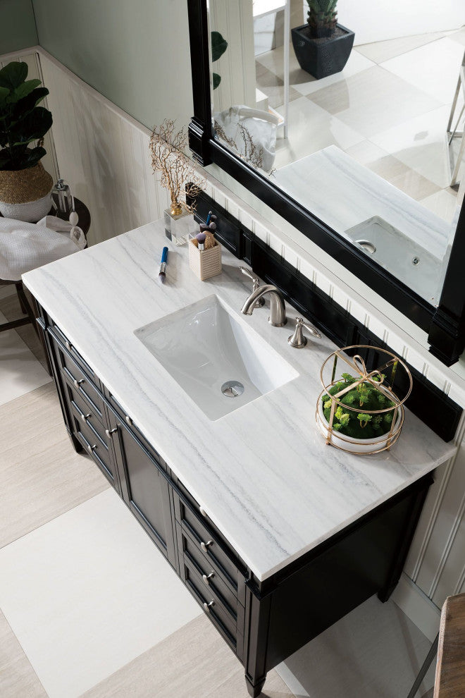 James Martin 650-V48-BKO-3AF Brittany 48" Single Vanity w/ Solid Surface Top