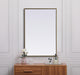 Metal Frame Rectangle Mirror 24X36 Inch, Brass