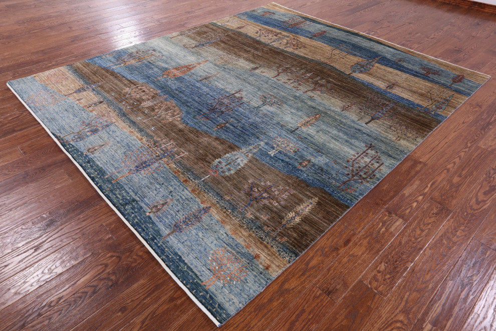 Hand Knotted Tribal Persian Gabbeh Wool Rug 8' 3" X 9' 9" Q9685