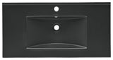 36" Ceramic Vanity Sink Top, Matte Black