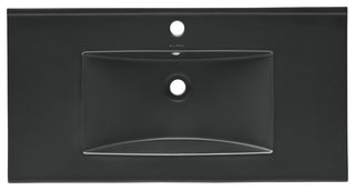 36" Ceramic Vanity Sink Top, Matte Black