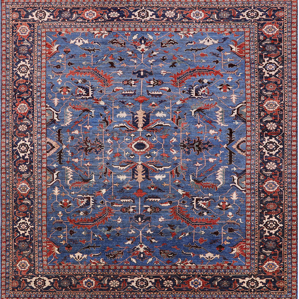 Ahgly Company Indoor Square Mid-Century Modern Area Rugs, 7' Square