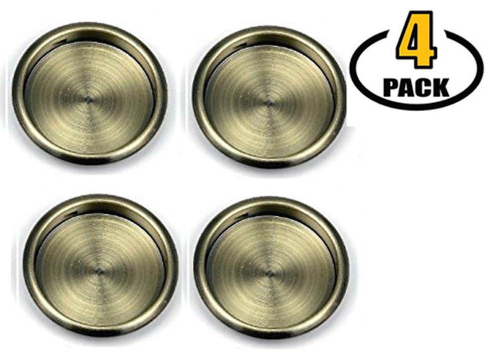 Nuk3y Easy Snap in Closet Door Finger Pull, 2.13", Set of 4, Antique Brass
