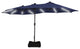 15 FT Patio Market Umbrella with Base and Solar LED Strip Lights
