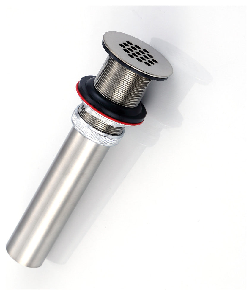 Bathroom Faucet Grid Drain Strainer Without Overflow, Brushed Nickel