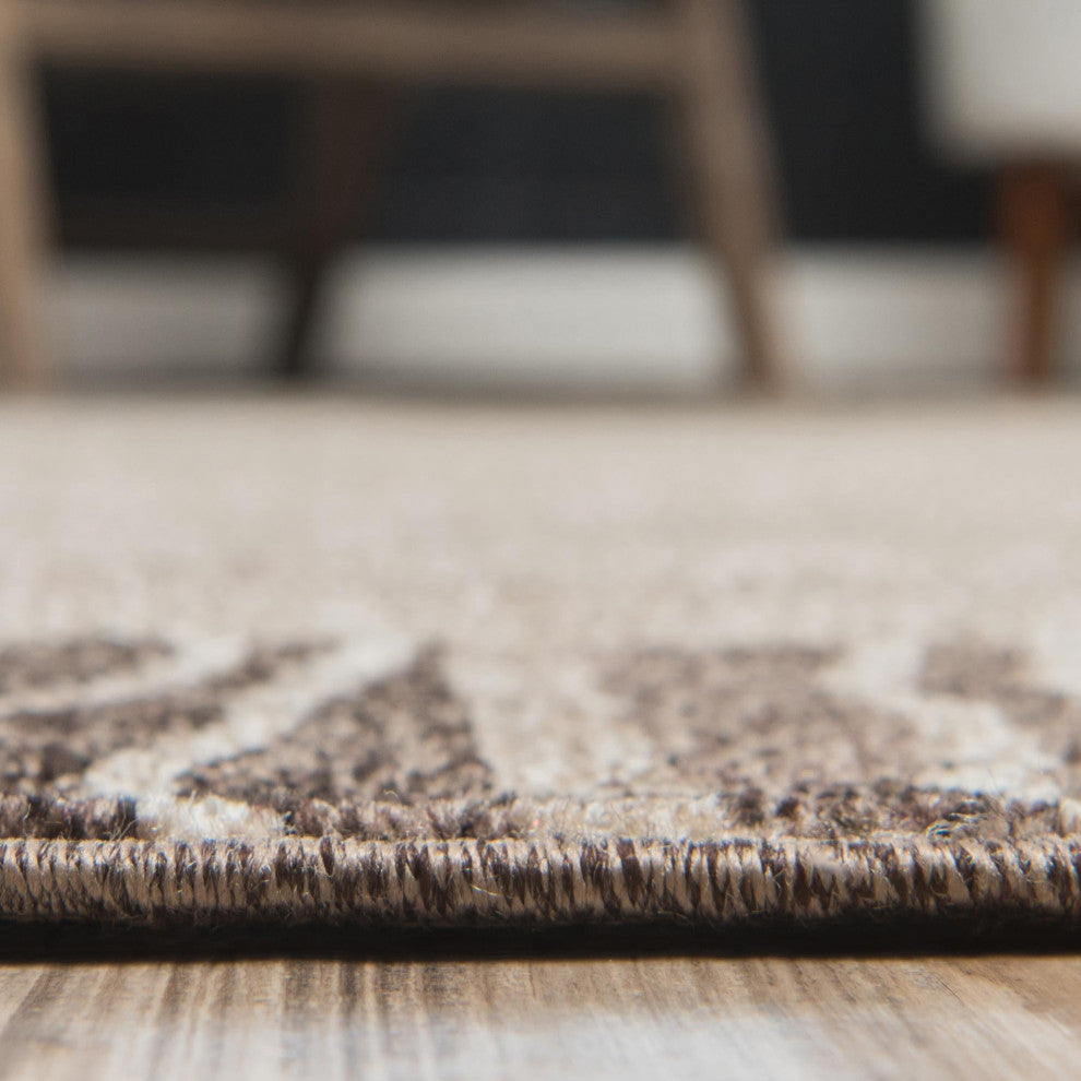 Rug Unique Loom Del Mar Light Brown Runner 2' 7 x 10' 0