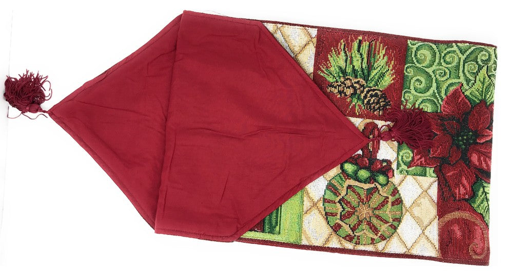 Tache Christmas Decorative Tapestry Holiday Tidings Table Runners, 13"x90"