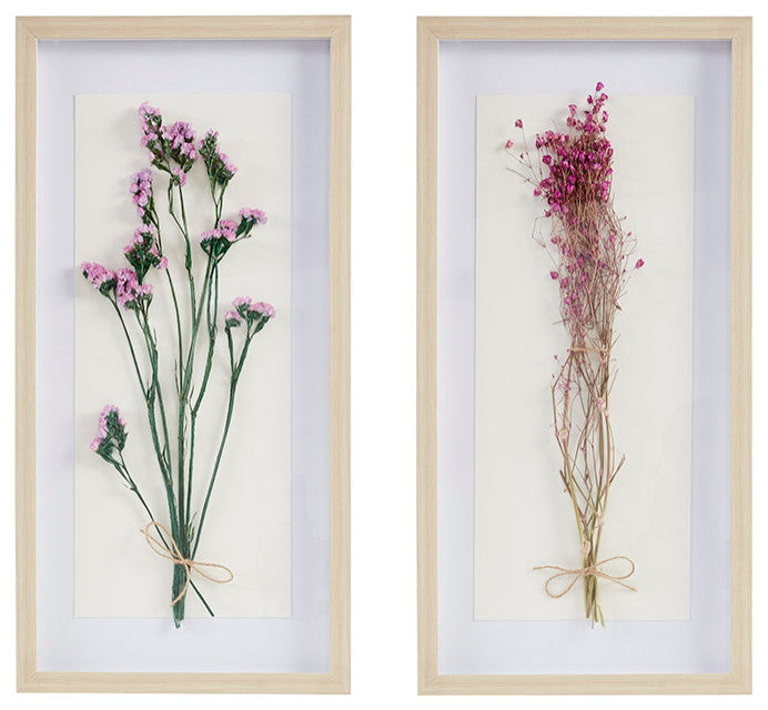 Madison Park Avant Garden Dried Flower 2-piece Shadow Box Wall Decor Set