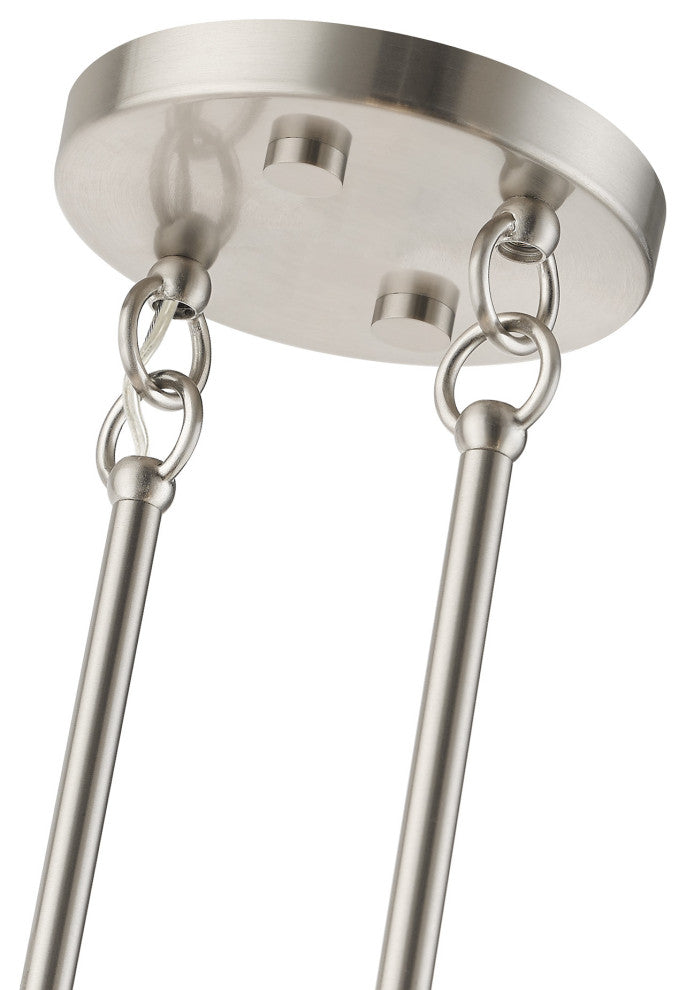 Livex Lighting Bannister 8-Light Brushed Nickel Large Chandelier