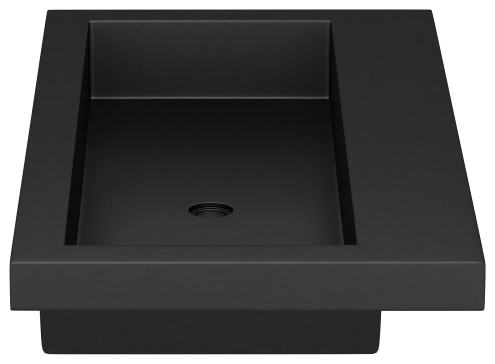 Trough 3619 Bathroom Sink, Charcoal, No Faucet Holes