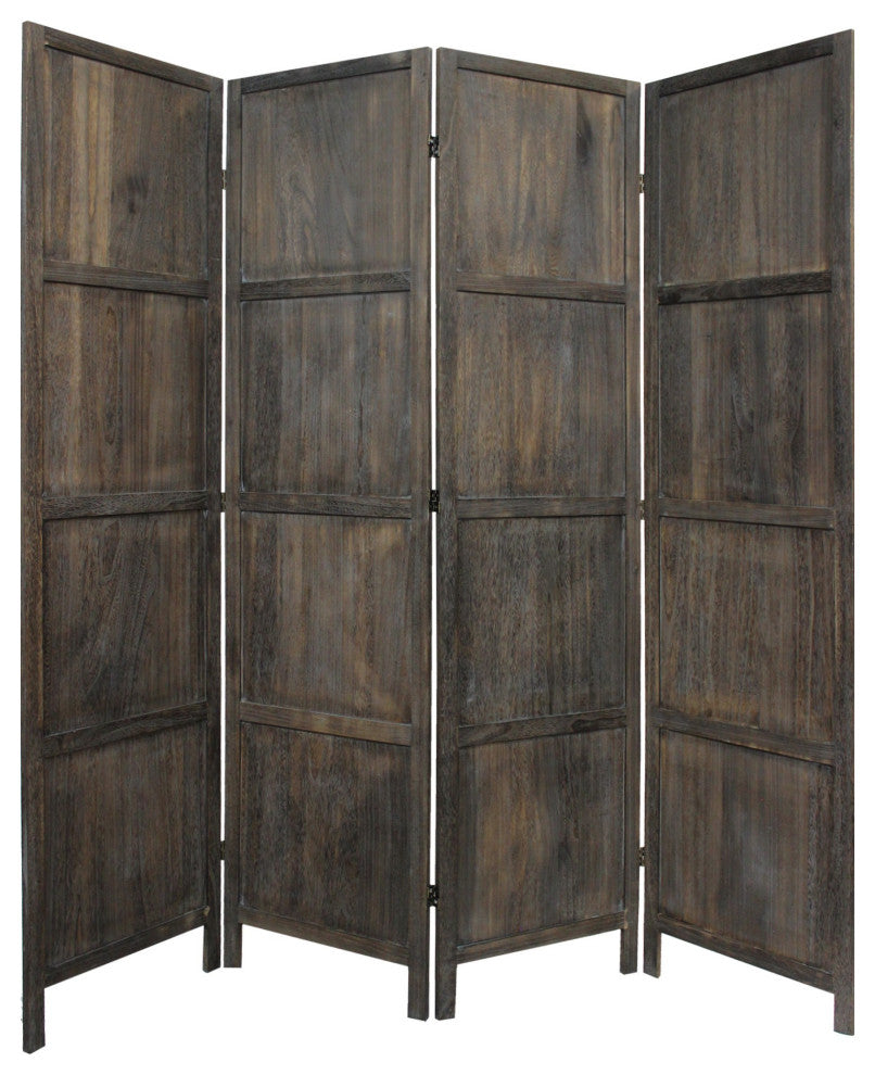 Modern Farmhouse Rustic Four Panel Room Divider Screen
