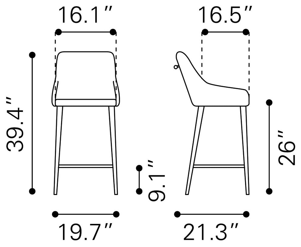 Counter Stool Chair, Steel Metal, Fabric, Navy, Gold, Bar Kitchen Cafe Bistro