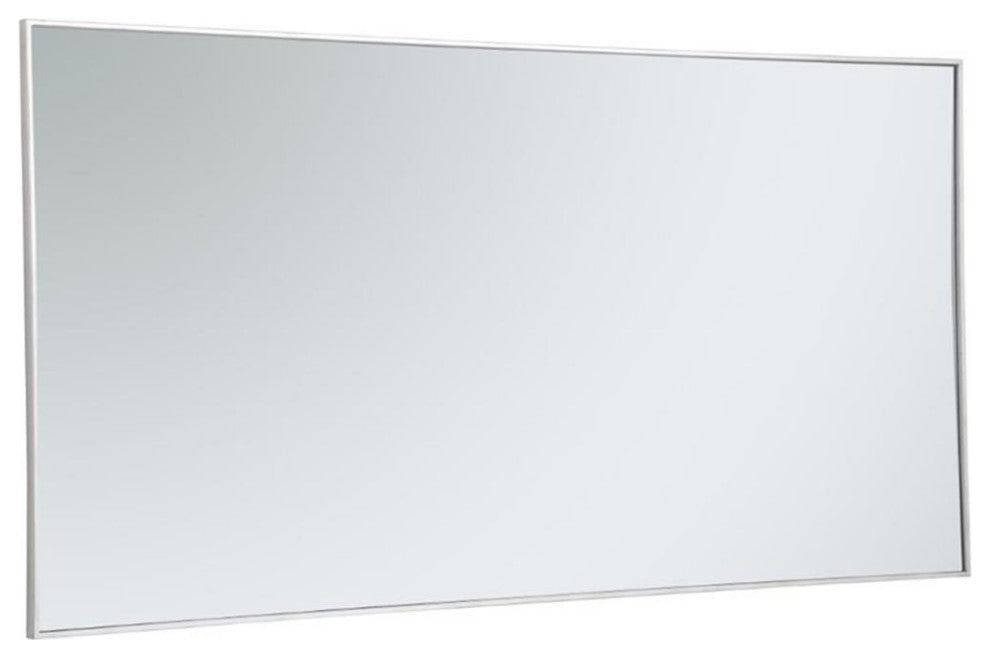 Elegant Decor Eternity 72" x 36" Contemporary Metal Frame Mirror in Silver